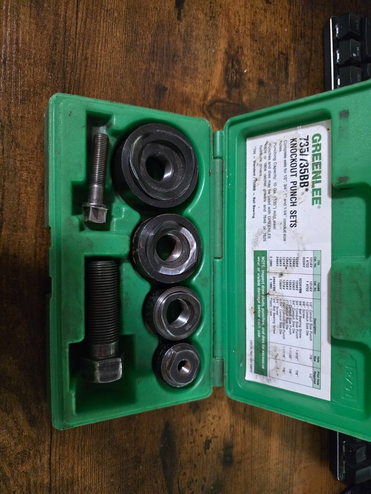 Greenlee Ball Bearing Knockout Punch Set 735BB Kit