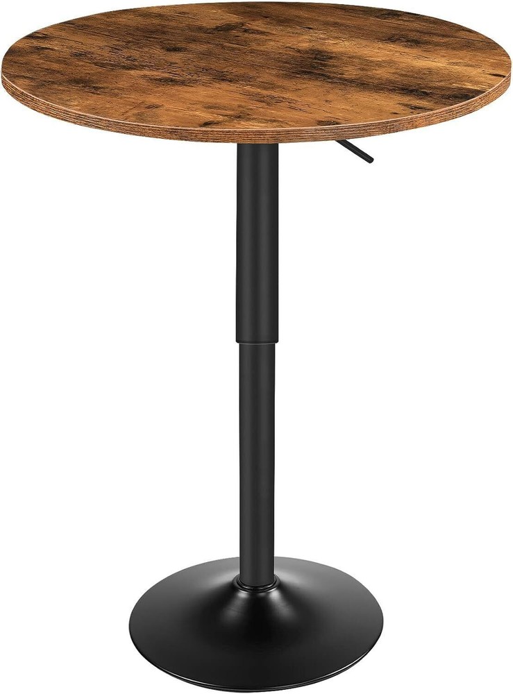 Bar Table Height-Adjustable Round Pub Table 27-35.4 Inches with Sturdy Base