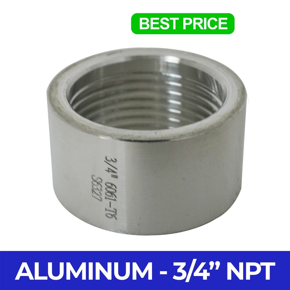 .75" 3/4" NPT Aluminum 6061 Threaded Half Coupling Weld Pipe Fitting Bung - 150#