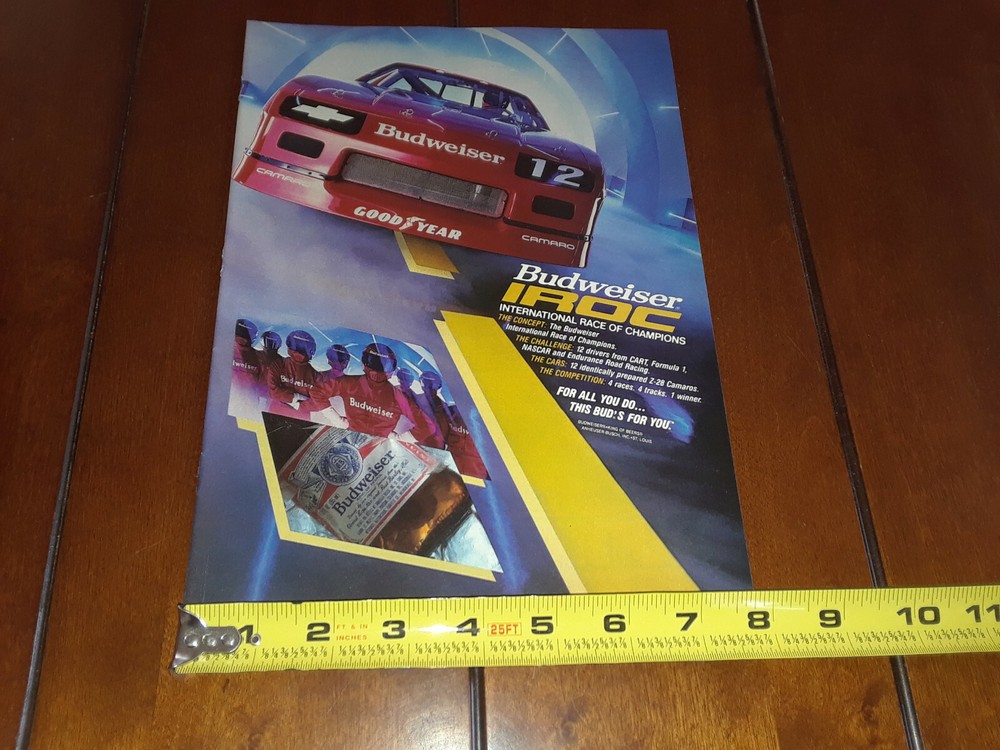 1985 CAMARO IROC BUDWEISER ORIGINAL AD