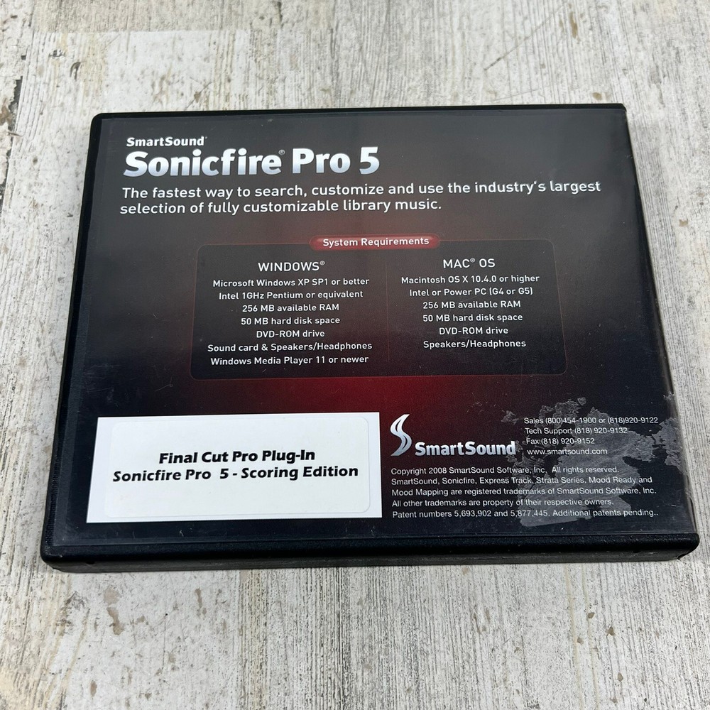 SmartSound SonicFire Pro 5 - Final Cut Pro Plug-In Scoring Edition