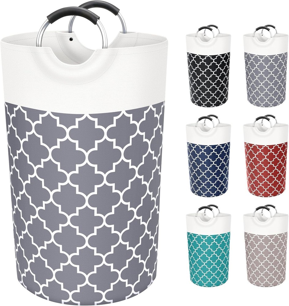 Large Laundry Basket Hamper Bag Washing Bin Clothes 82L, Grey