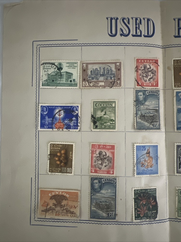 British Colonies CEYLON 36 USED STAMPS HINGED - VERY NICE CANCELS