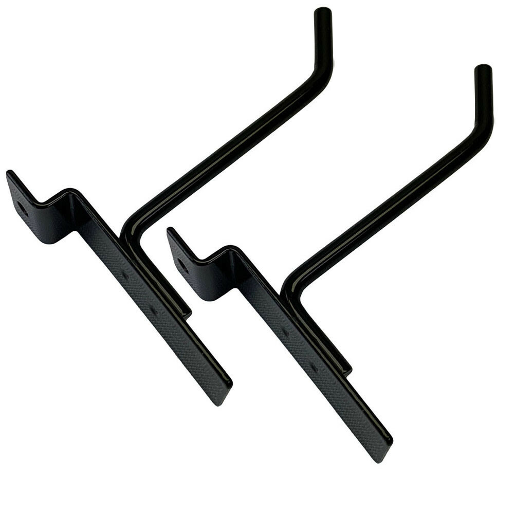 4" Slatwall Hook Panel Display Hooks, 1/4" Thickness Metal, Black - PACK 2