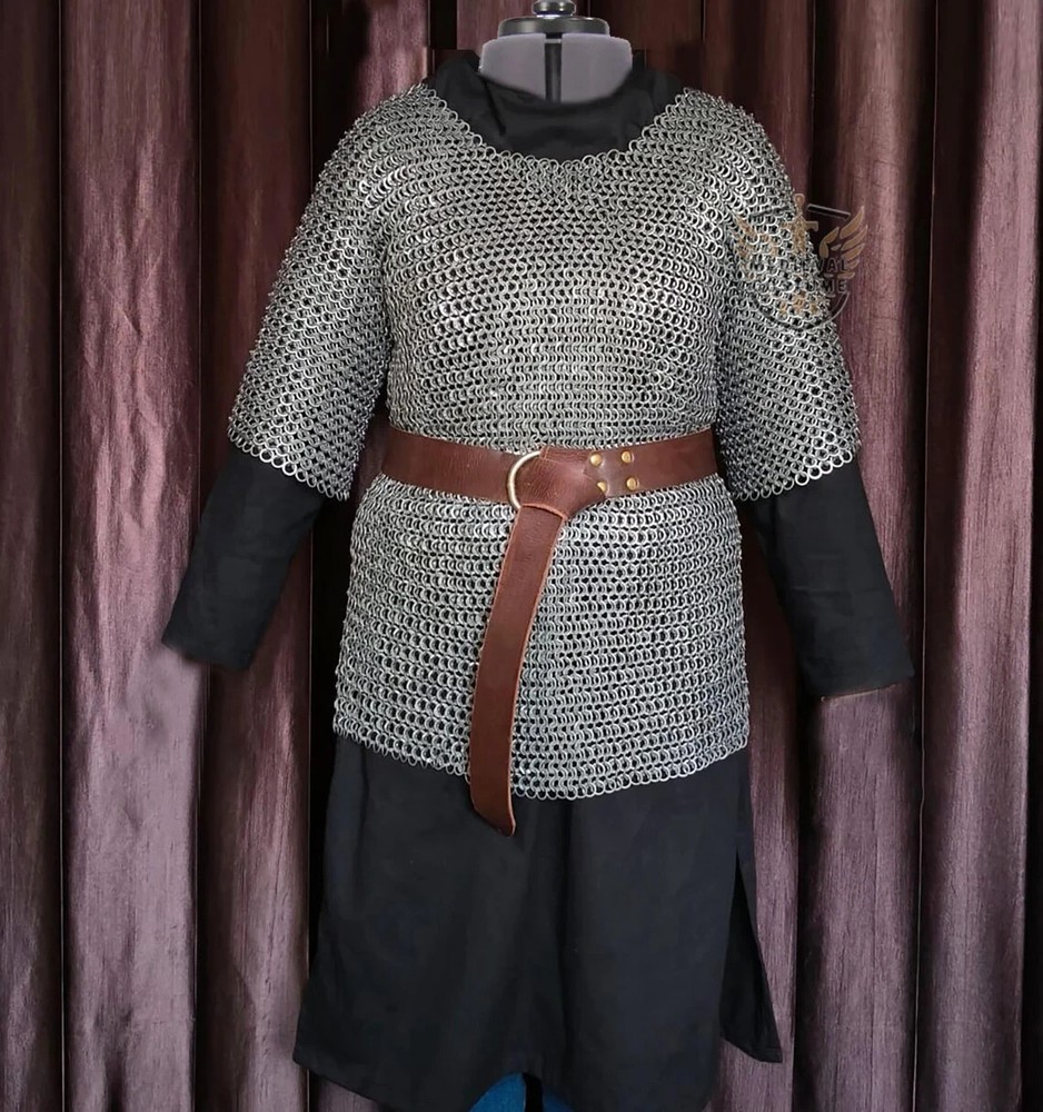 Chainmail Shirt, 9mm Flat Ring Riveted With Solid Rings, Christmas Gifts