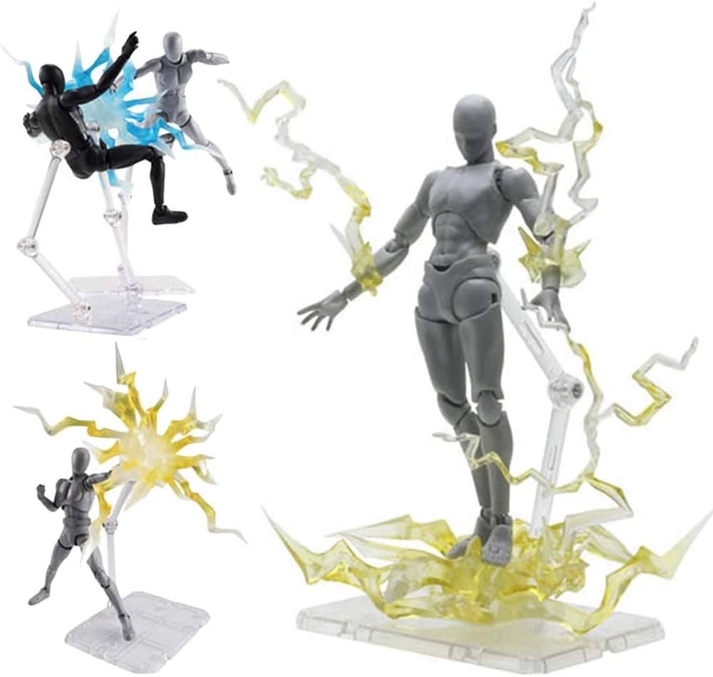 Action Figure Stand, 8 PCS Assembly Display Holder Base clear