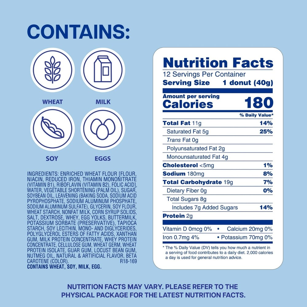 Entenmann's Soft'ees Plain Donuts, 12 Count, Donuts, 17 oz Box