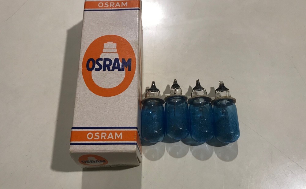4 Vintage OSRAM Light Blue Bulbs