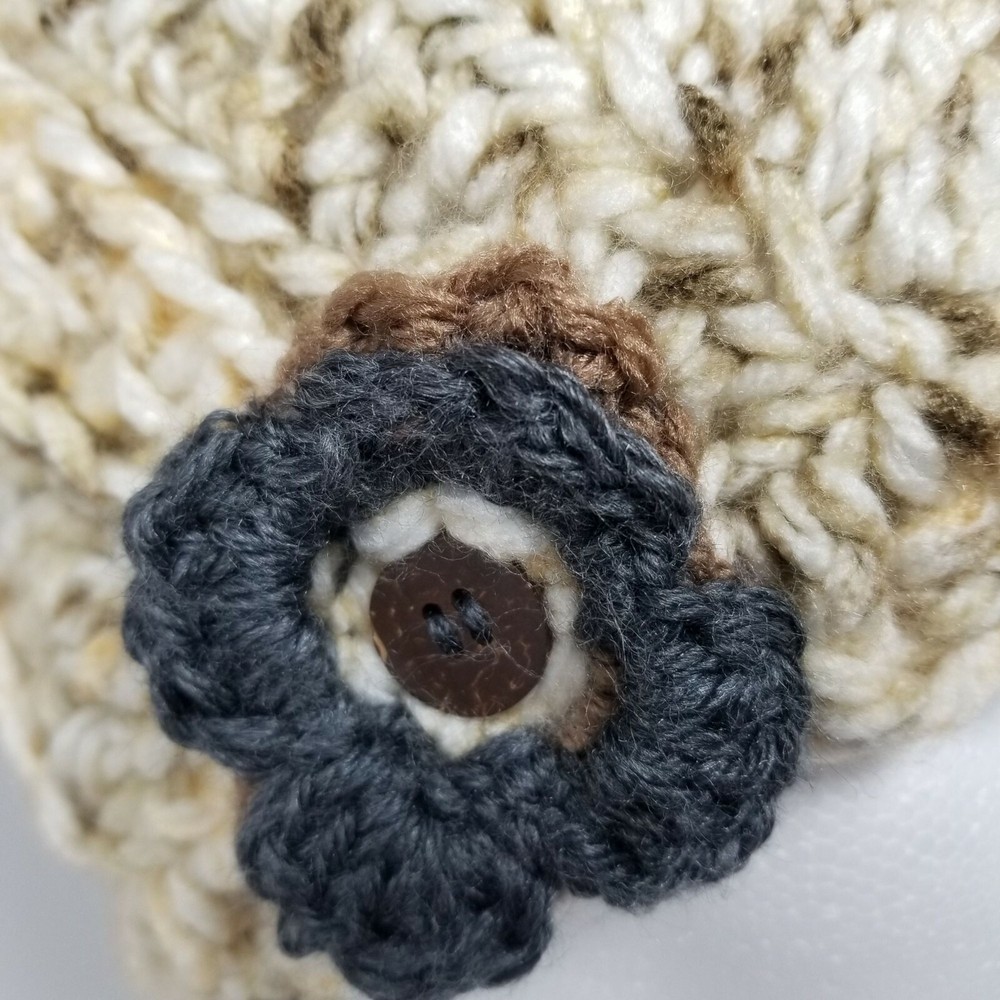 Ponytail Messy Bun Dread Dreadlock Ear Warmer Hand Knit Hat