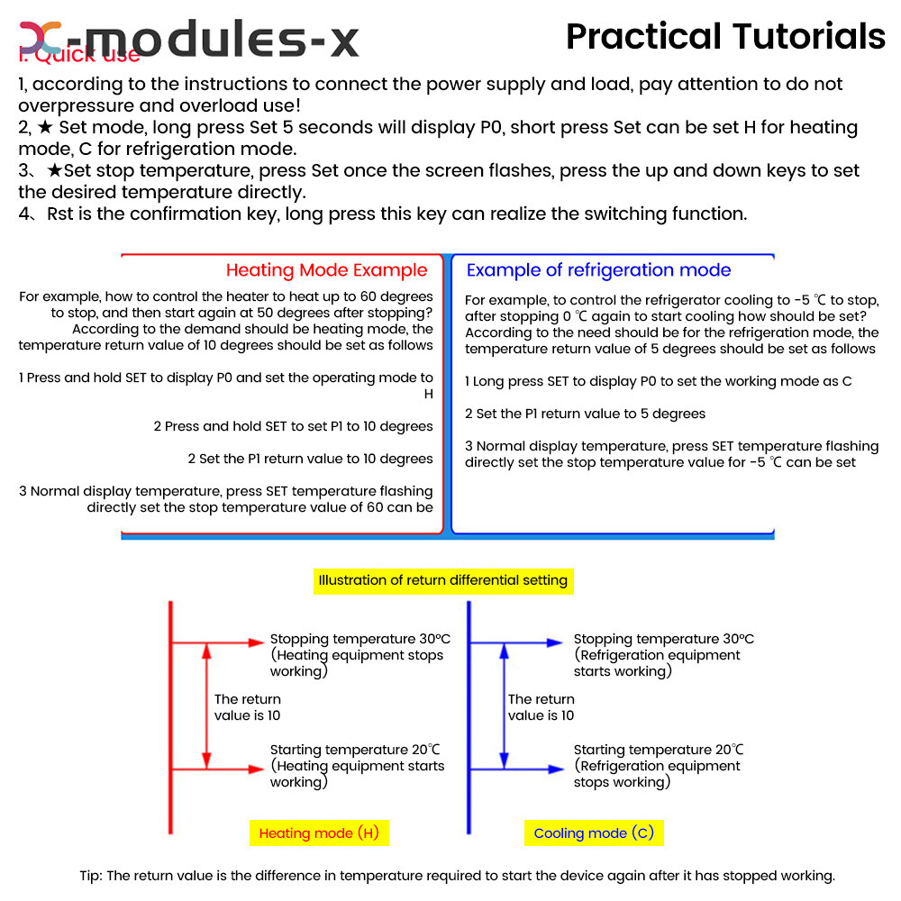 DC 12V 24V Microcomputer Digital Thermostat Temperature Controller QYF-W1208
