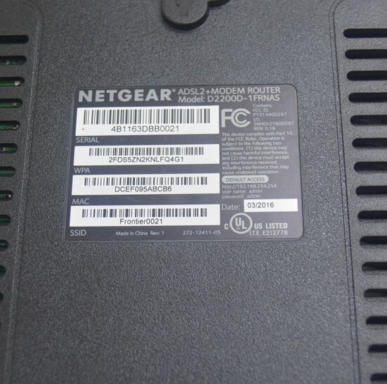 Frontier NETGEAR D2200D-1 ADSL2+ Modem router