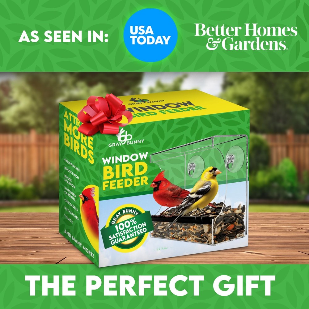 Clear Window Bird Feeder - Premium for Outdoors with Strong