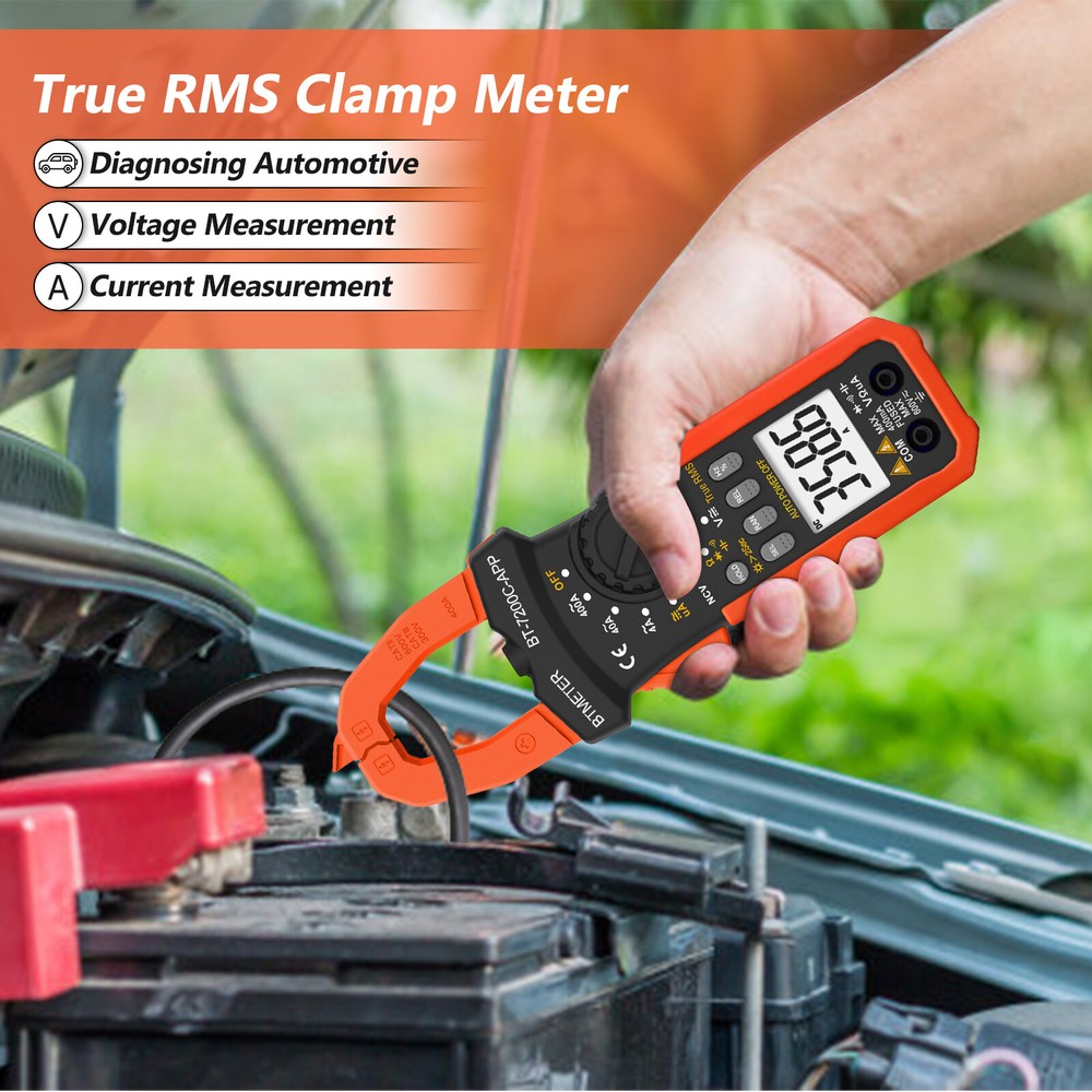 HoldPeak Clamp Meter True RMS 4000 Counts Bluetooth AC/DC Amp Voltage Tester