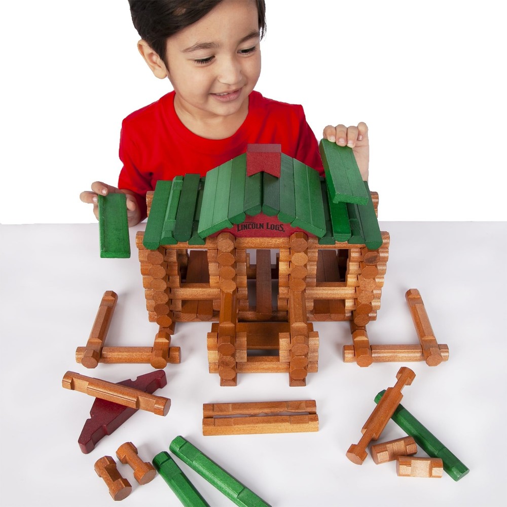 Lincoln Logs 100th Anniversary Tin 111 pieces, Brown