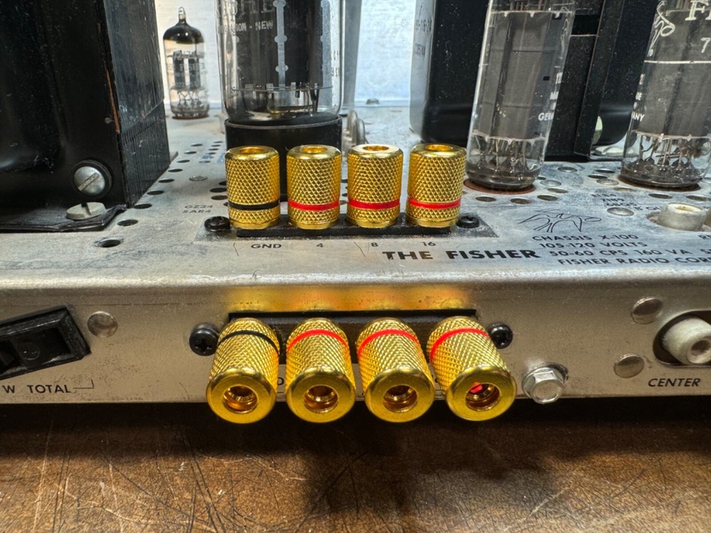 Speaker terminals, binding posts for Fisher receiver