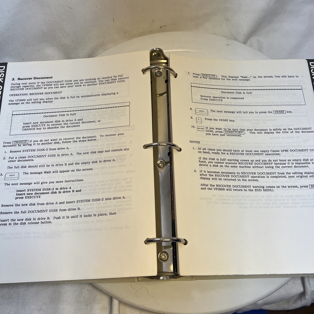 Vintage Canon VP3000 Computer Manual
