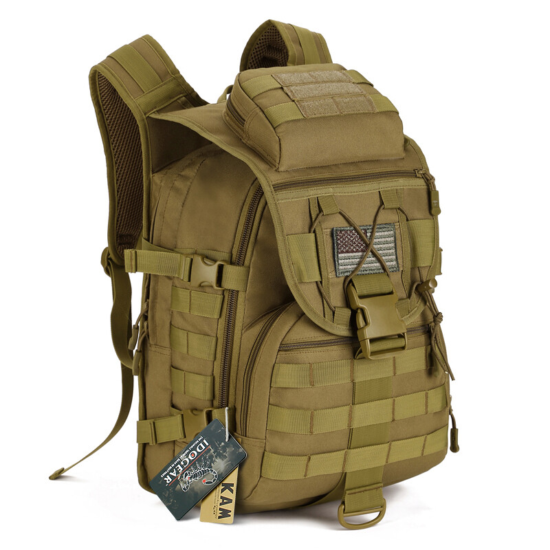 IDOGEAR Tactical Backpack Molle Pack Shoulder Bag Bug Out Bag Camping Camo 40L