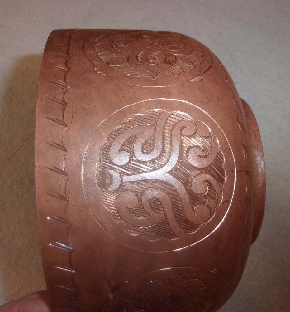 VINTAGE COPPER ENGRAVED SMALL BOWL