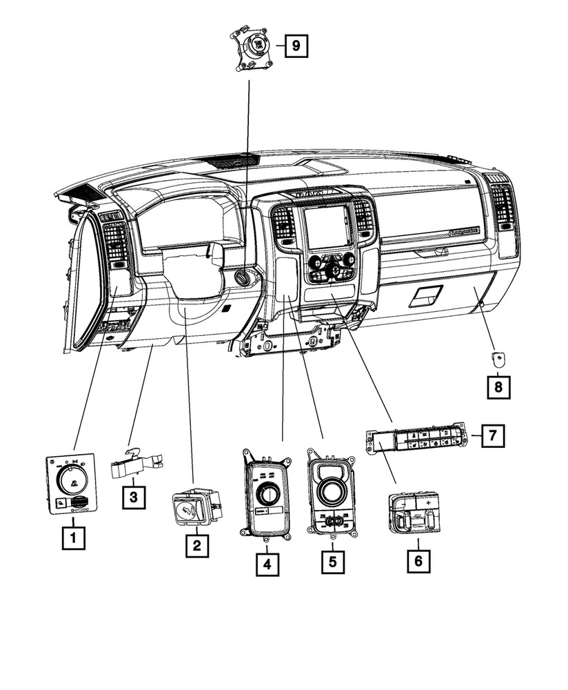 Genuine Mopar Instrument Panel Switch 68247627AA