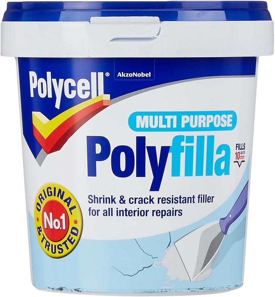 Polycell PLCMPPR1KGS Multi-Purpose Polyfilla Ready Mixed, 1 Kg , White