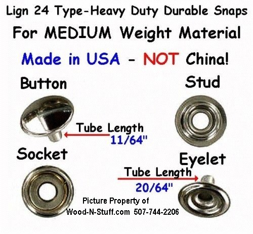 10 Sets 40 pcs - NICKEL finish ~ MEDIUM size Material LEATHER SNAP KIT W/TOOL