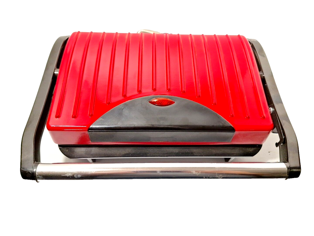 Panini Press and Sandwich Maker Electric Red Counter Top Grill Intertek