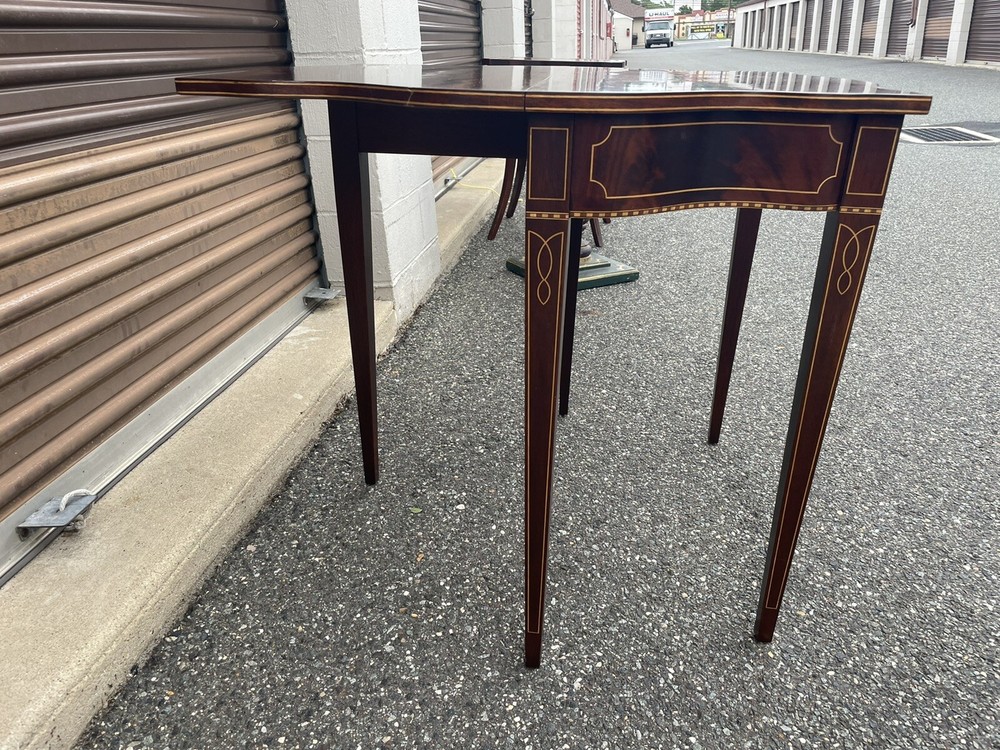 20th century French gate-leg console table with inlay