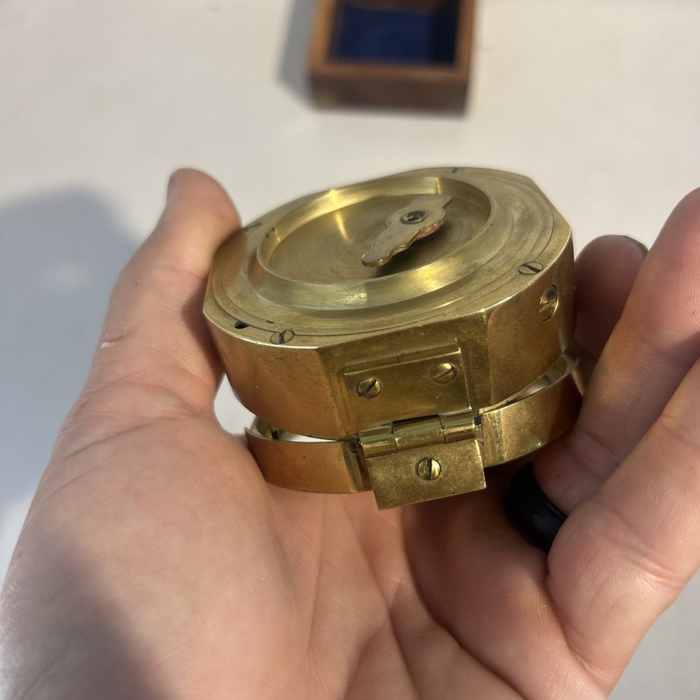 Vintage Solid Brass Compass Natural Sine Nautical