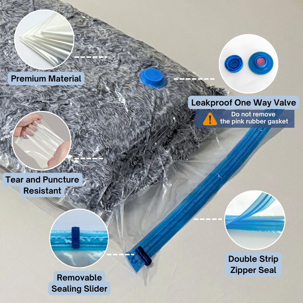 35 Pack Vacuum Storage Bags with Electric Pump, Compression Space Saver for Comf