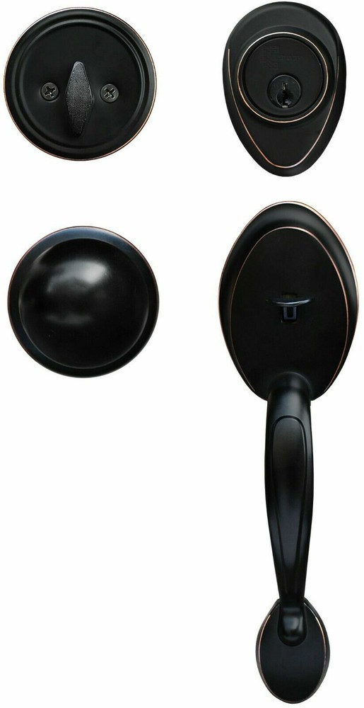 Constructor Entry Comfort Door Handle Lever Knob Lock Set Oil Rubbed Bronze