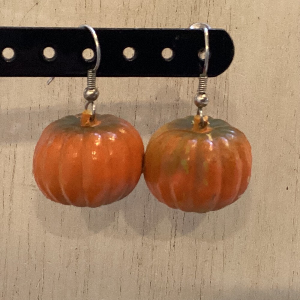 Stunning Vintage Fall Pumpkin Fishhook Earrings