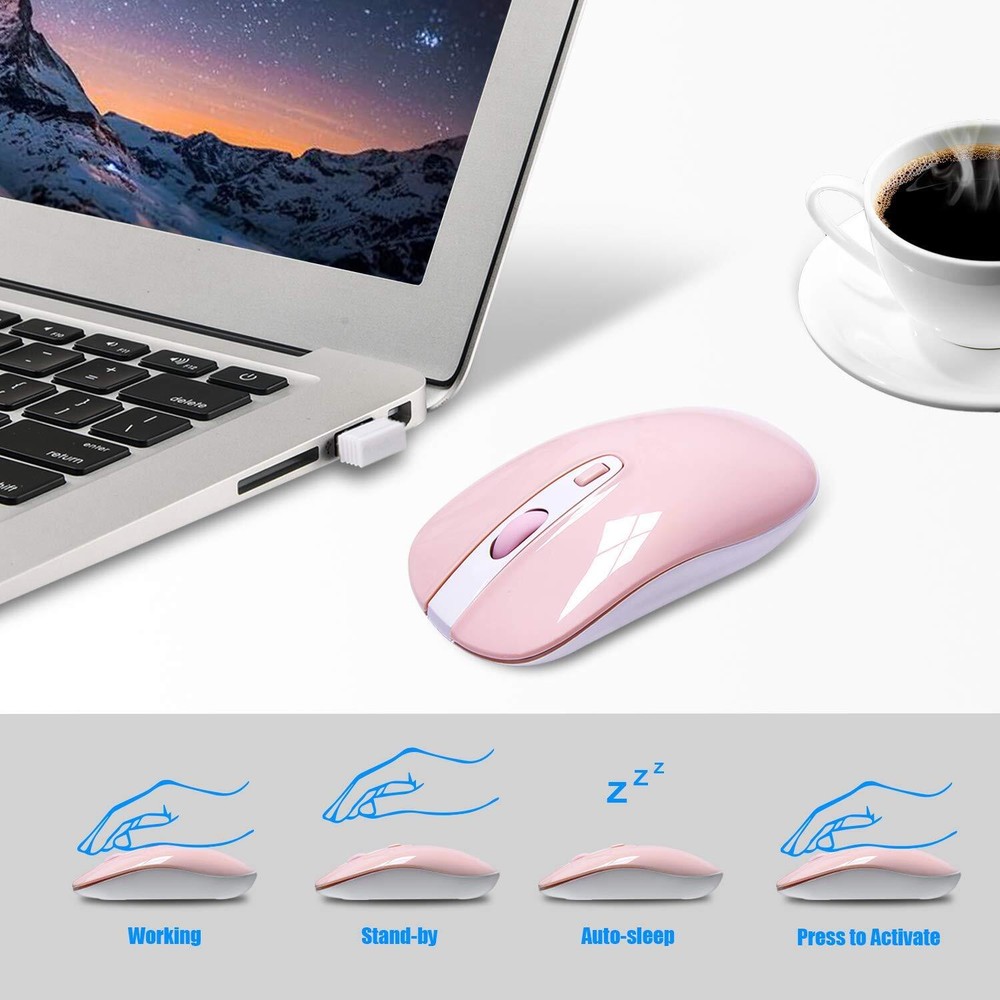 Wireless Keyboard and Mouse Combo Compact Full Size Wireless Keyboard and Mou...