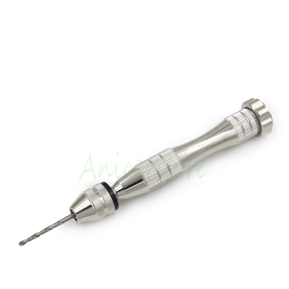 Rotary Handle Drilling Tool + Micro 10 Drill Bits For PCB Wood Model Making DIY