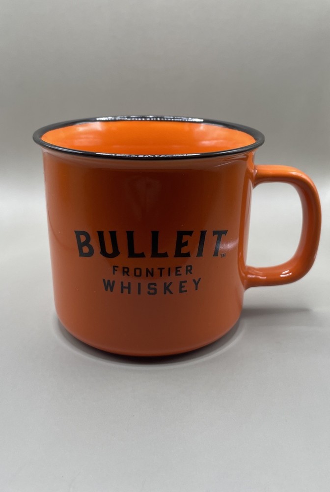 Bulleit Frontier Whiskey Bourbon Mugs Orange Coffee Drink Ceramic Cup