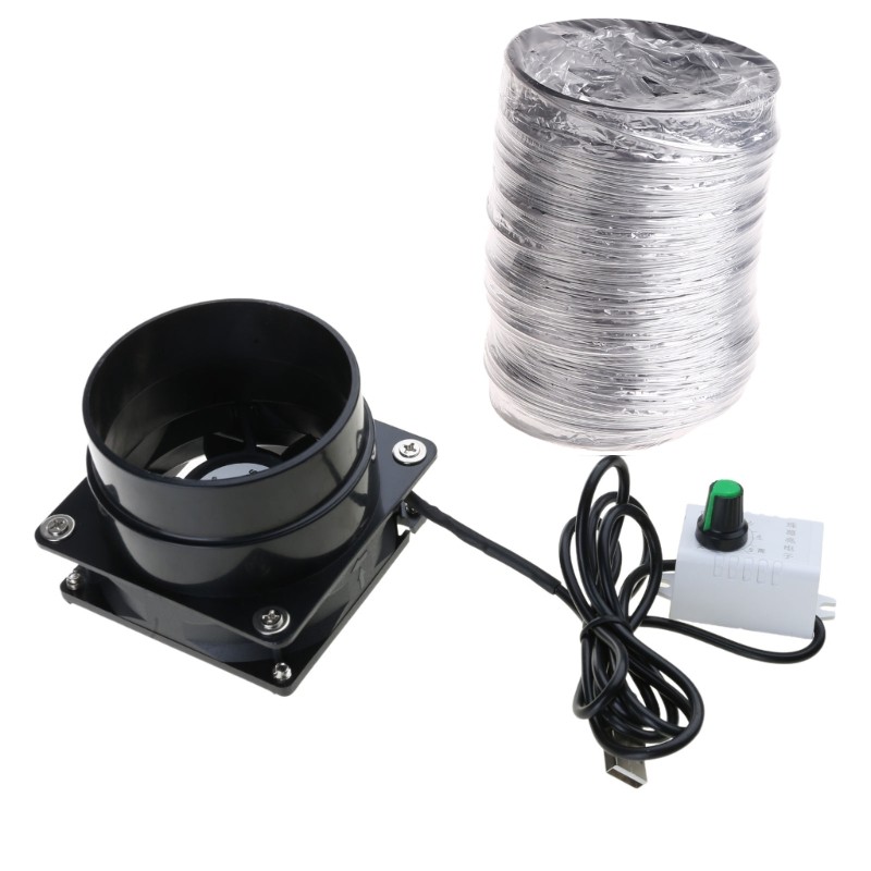 USB Adjustable Speed Air Ventilation Blower Inline Booster Window Exhauster