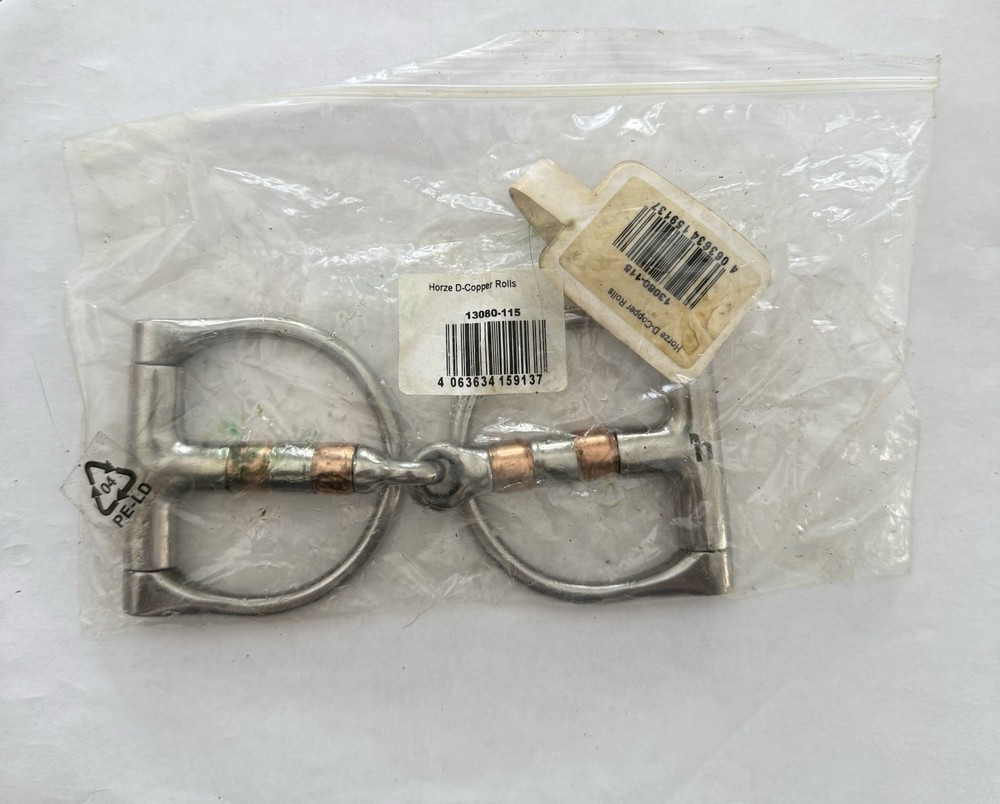 Horze D-Ring Snaffle Bit with 125 mmCopper Roller Mouthpiece
