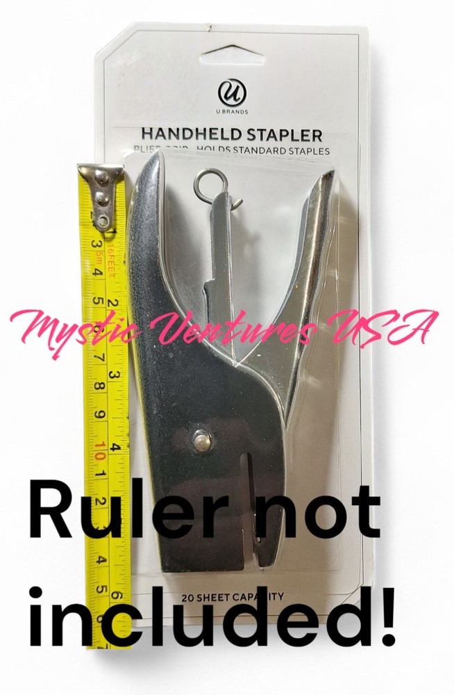 U Brands Hand Held Stapler Black Standard Staples 20 Sheet Capacity
