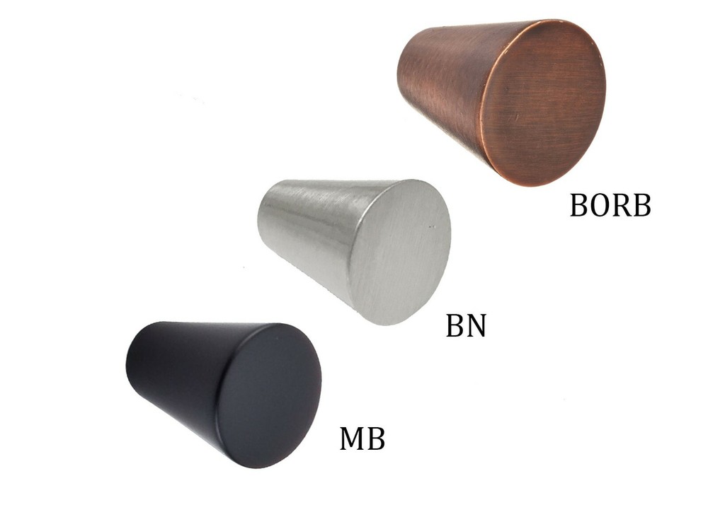 Cone Knob 1" Round Pull Kitchen/Bathroom Cabinet Hardware Door Drawer Brushed