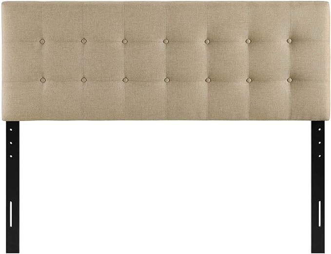 Modway Emily King Upholstered Polyester Fabric Headboard in Ivory