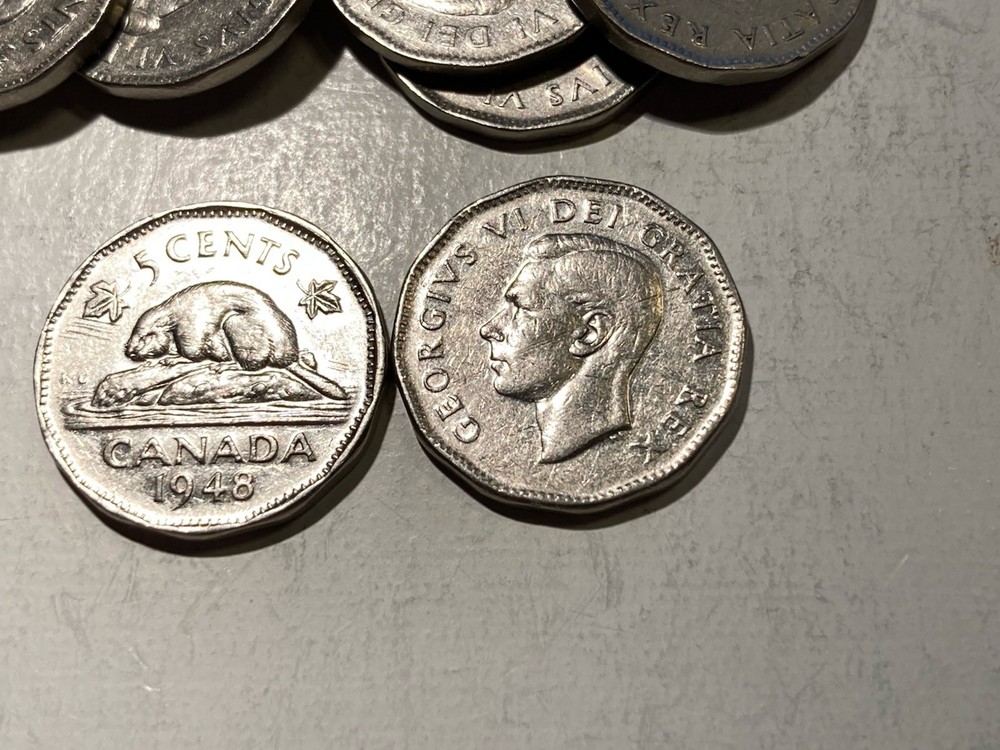 1948 Canada 5-cent nickel Low Mintage Key Date