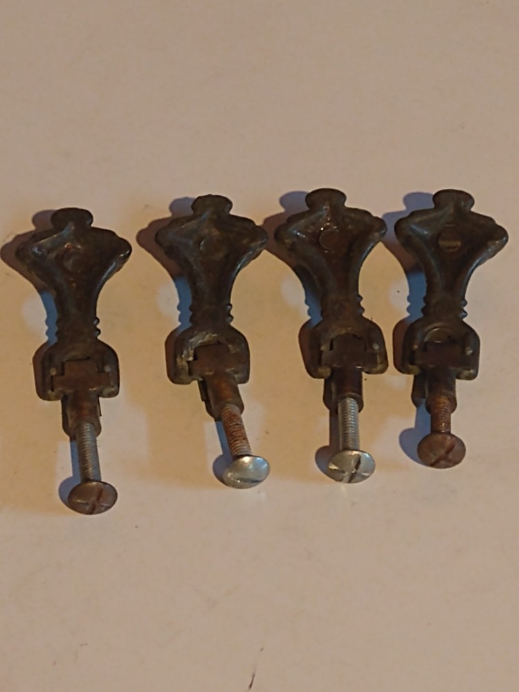 4 Victorian Style Brass Teardrop Pulls ~ Vanity, Commode, Dresser Hardware