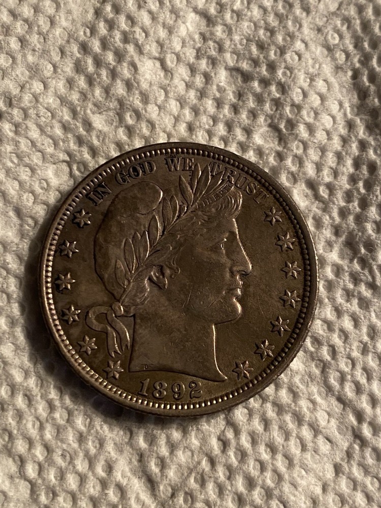 1892 Silver Barber Half Dollar Sharp Details AU Better