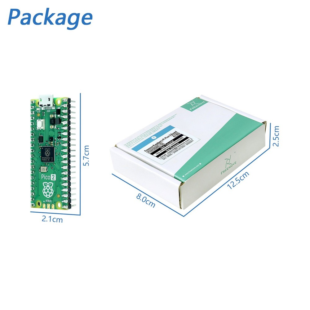 Freenove Raspberry Pi Pico 2 (W) Pre-Soldered Header Tutorial Example Projects
