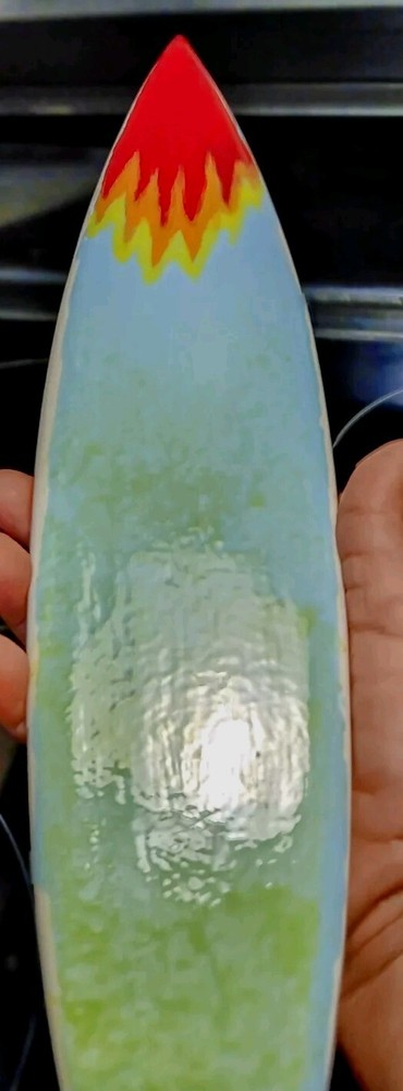 Surfboard Decor 15" BEACH Ceramic Handmade Unique