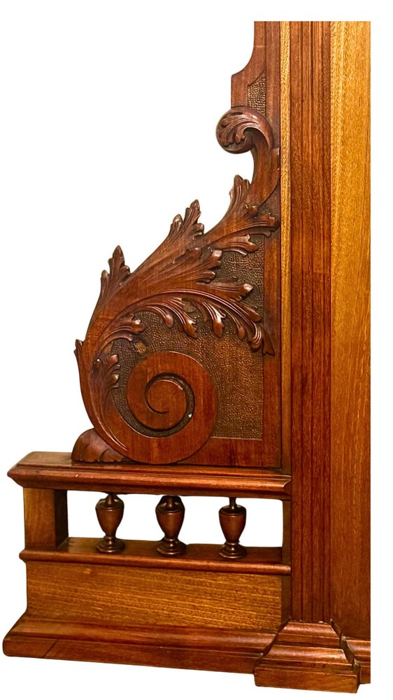 Large Antique Victorian Mirror**Carved Solid Walnut w/Beveled Mirror**OBO**