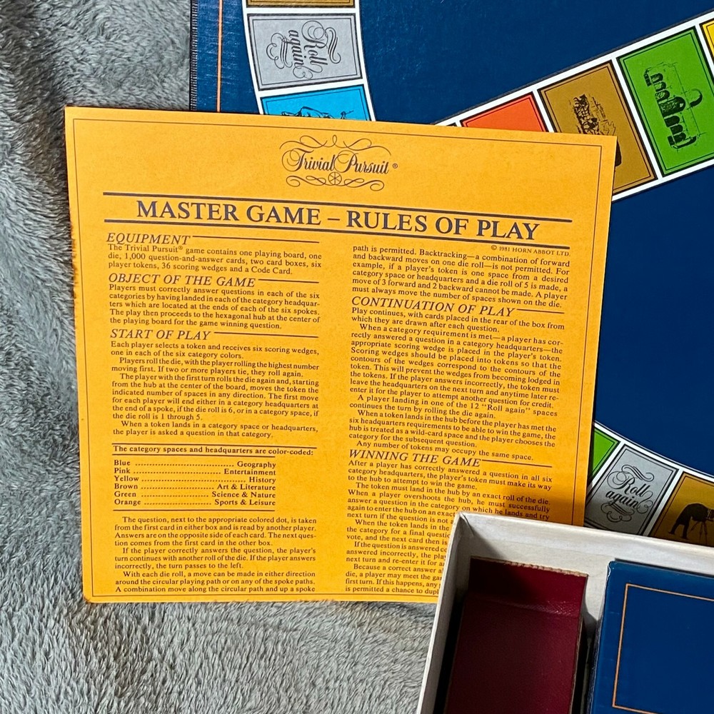 Trivial Pursuit Master Board Game Genus Edition Original 1981 Version. Complete.