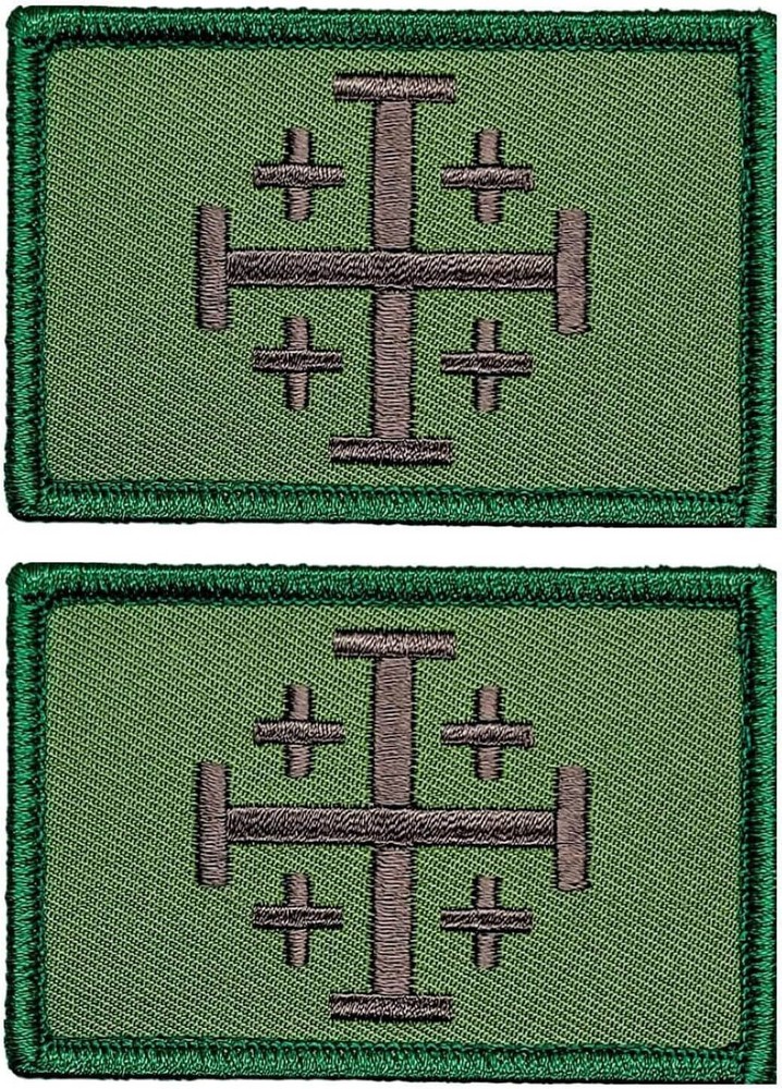 Jerusalem Cross Crusader Infidel Templar Knight Patch |2PC  3" X 2" HOOK BACK