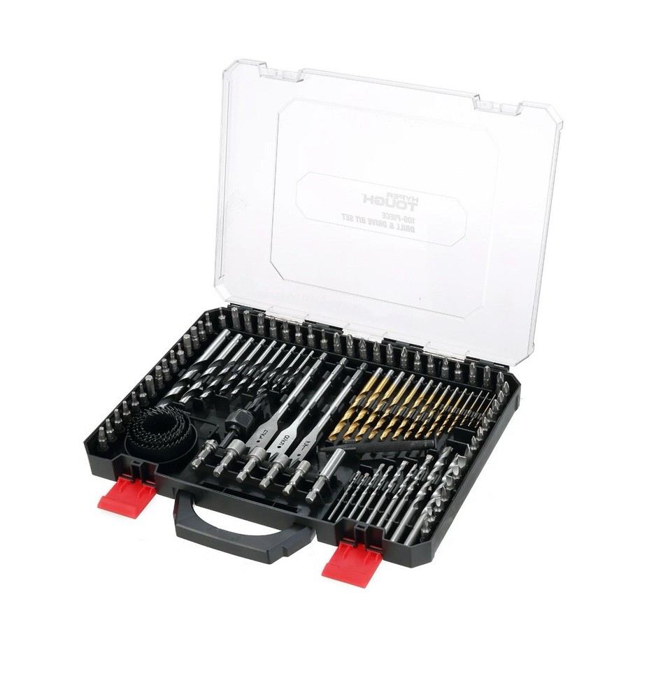 Hyper Tough 100 Piece Drill Bits Screwdriver Bits and Nut Driver Bits Set, Steel