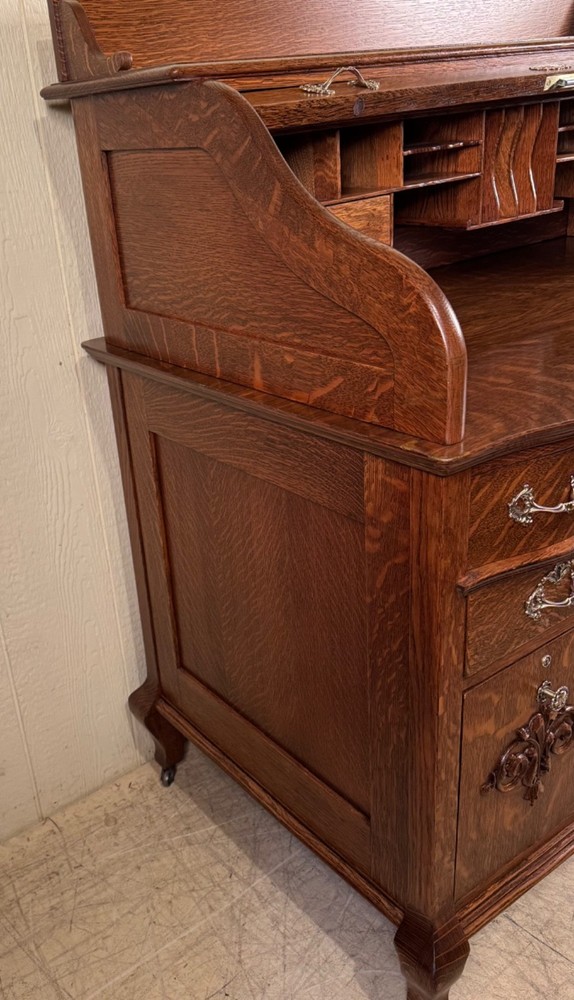 Antique Oak Macey's Roll Top Desk
