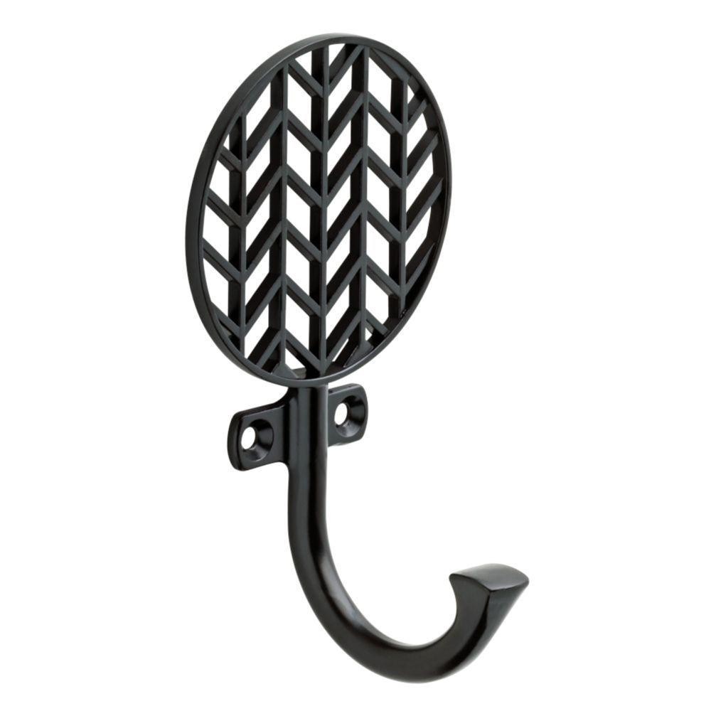 (12 Pack) 5" Chevron Hook Flat Black